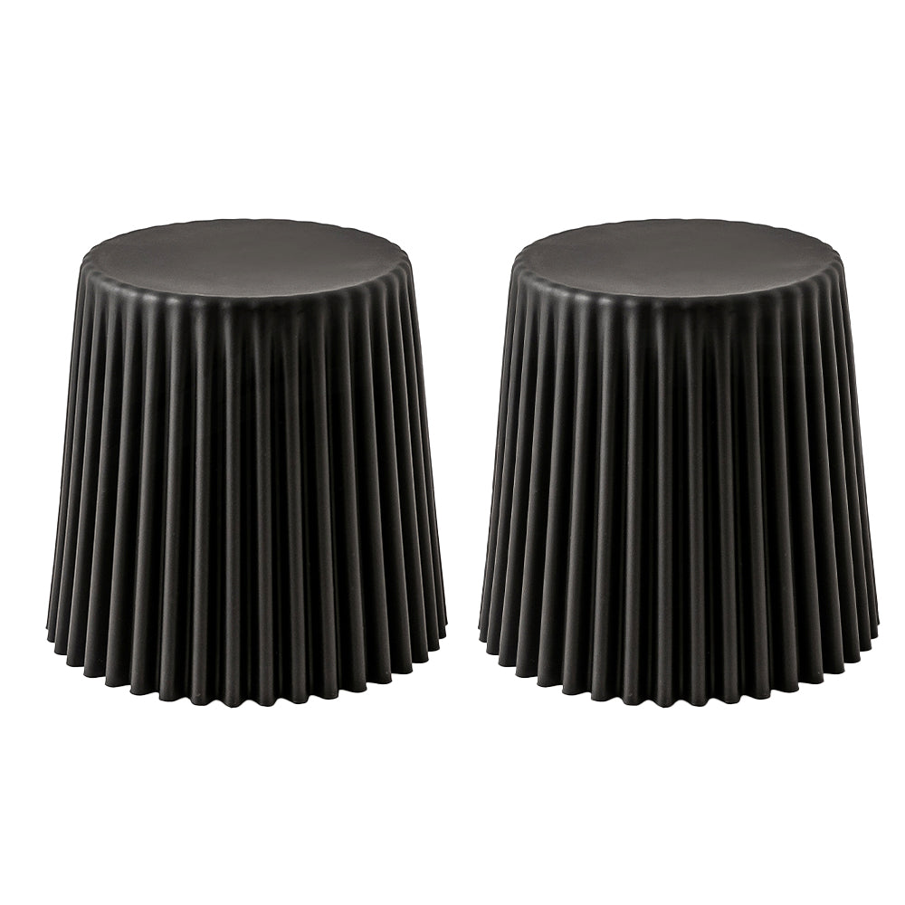 artissin 2x bar stools cupcake plastic foot stool black