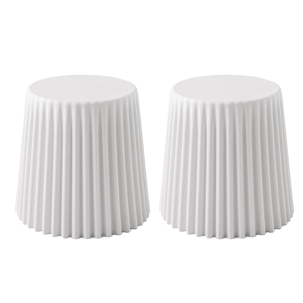 artiss 2x bar stools cupcake plastic foot stool white