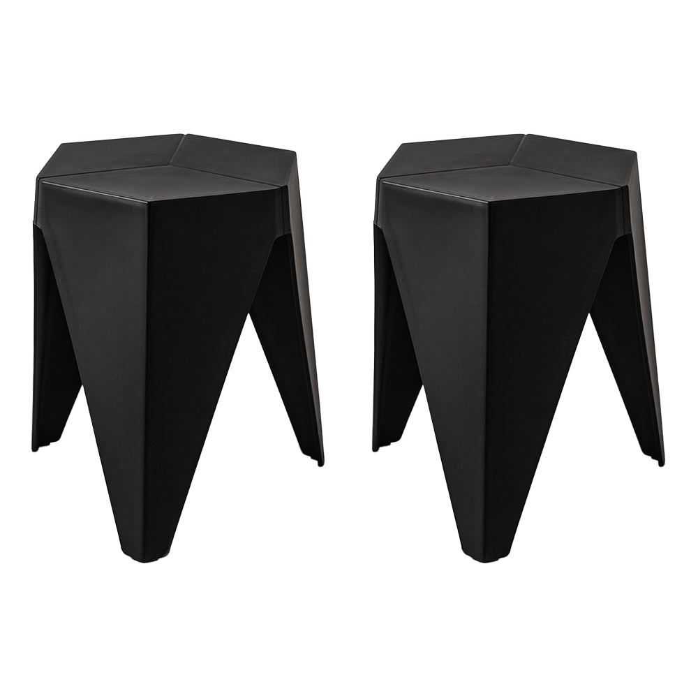 artissin 2x bar stools puzzle plastic foot stool black