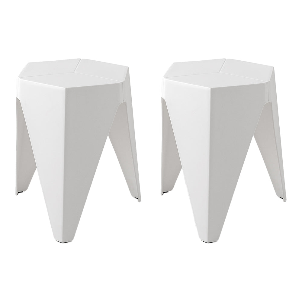 artiss 2x bar stools puzzle plastic foot stool white