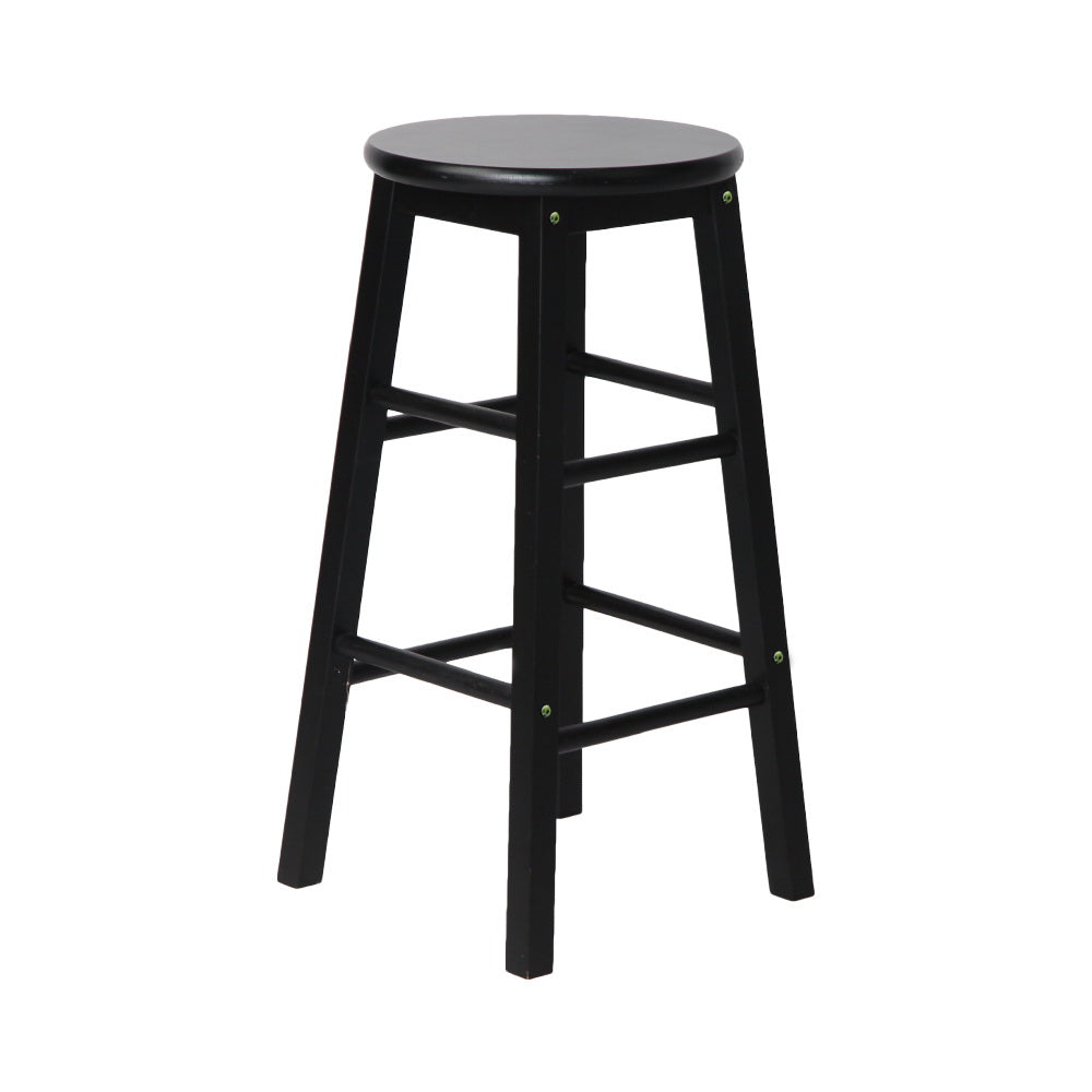 artiss 2x bar stools round chairs wooden black