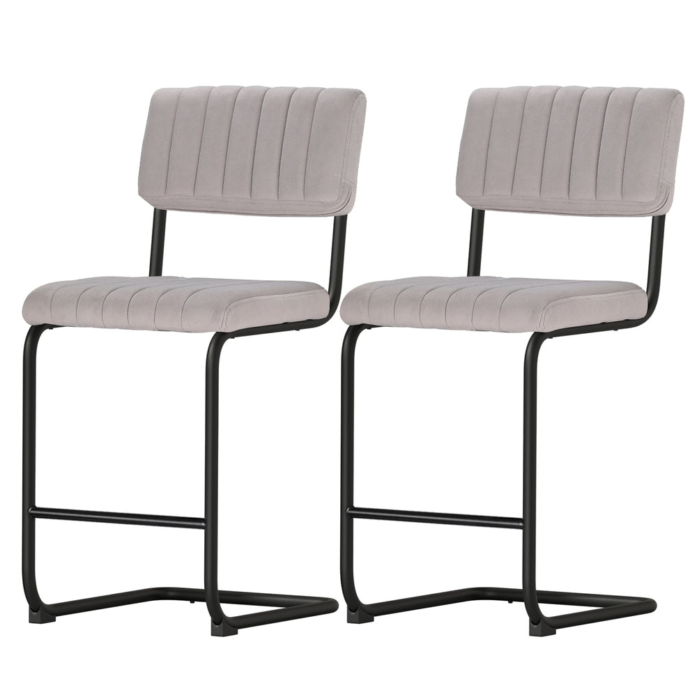 artiss 2x bar stools velvet chairs