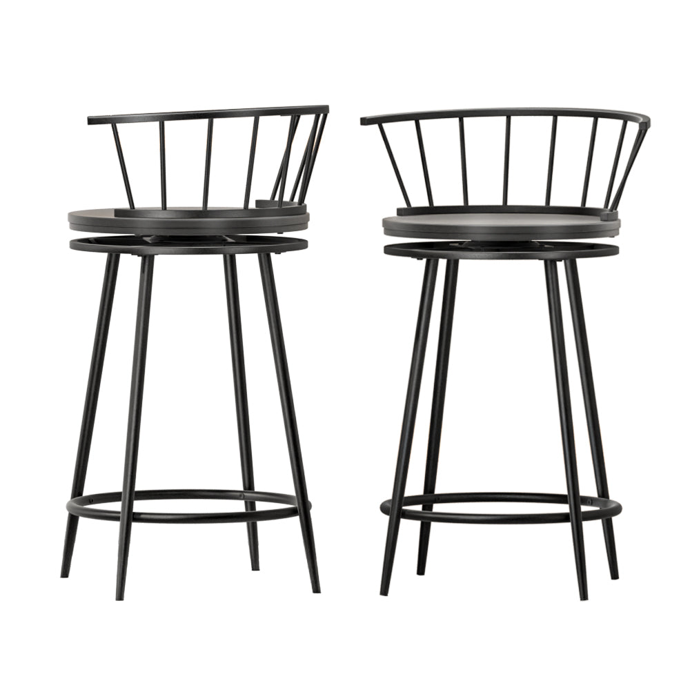 artiss 2x bar stools swivel metal chairs