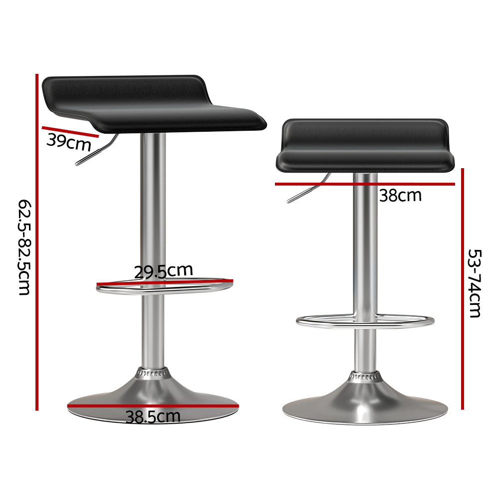 artiss 2x bar stools faux leather chair black