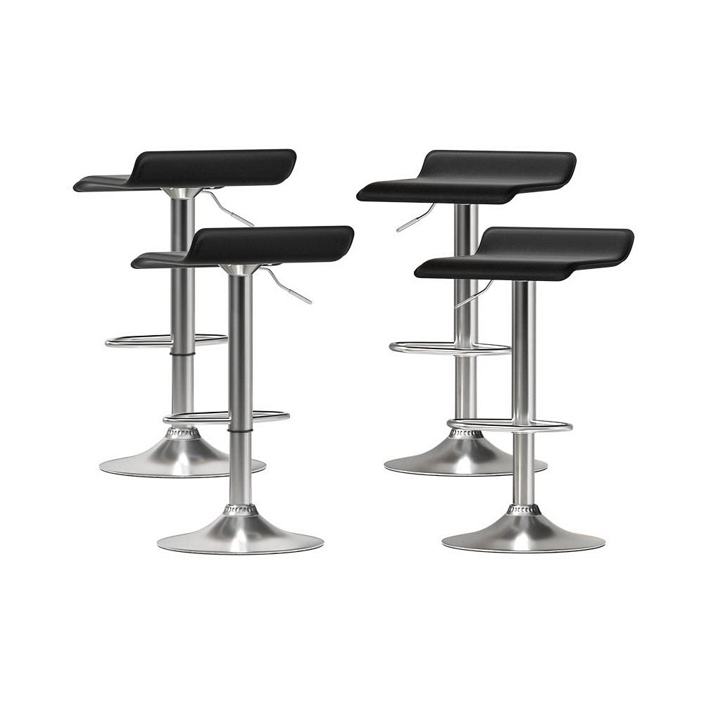 artiss 4x bar stools faux leather chair black