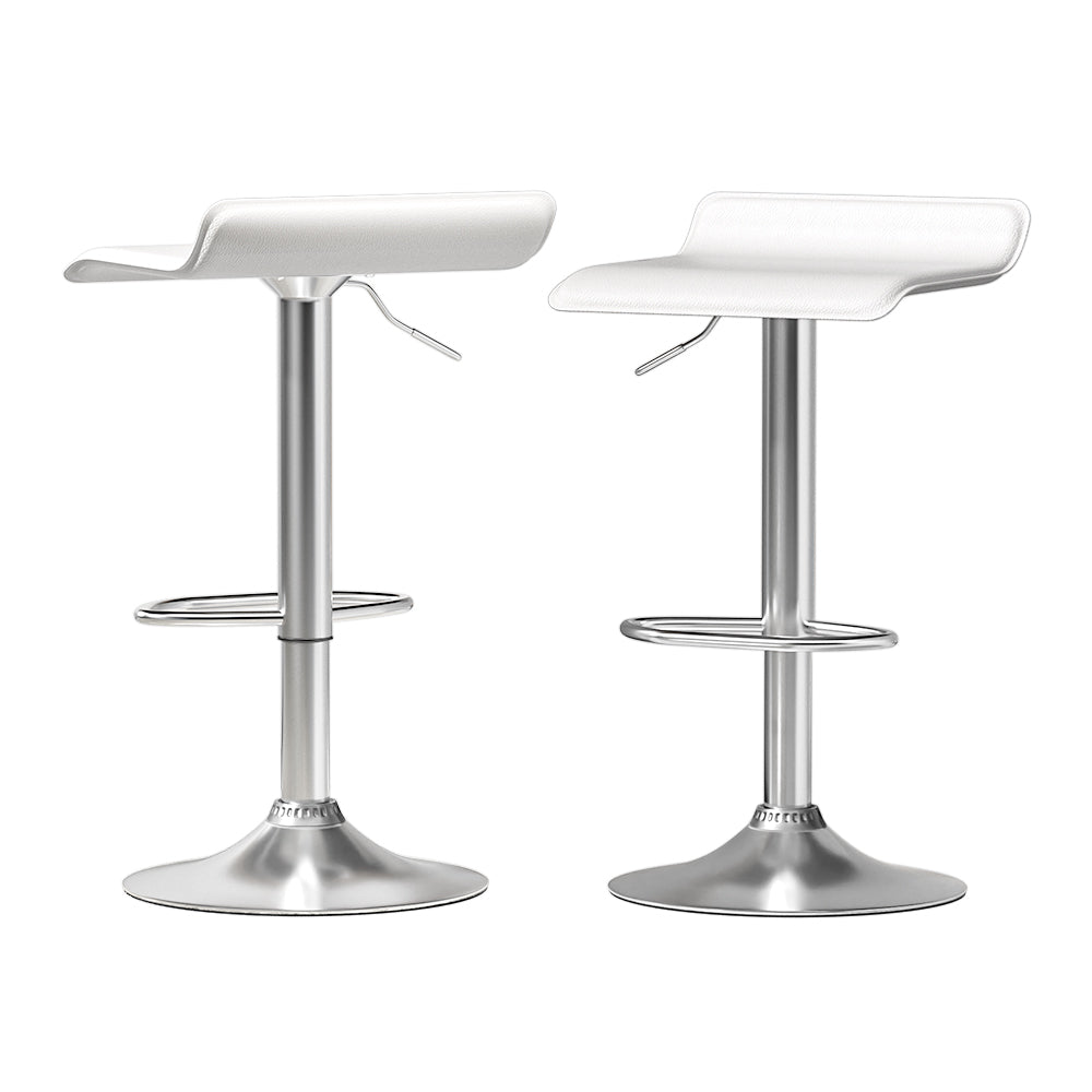 artiss 2x bar stools faux leather chair white