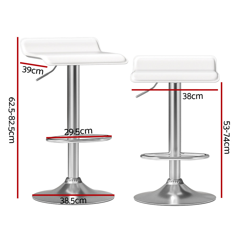 artiss 2x bar stools faux leather chair white