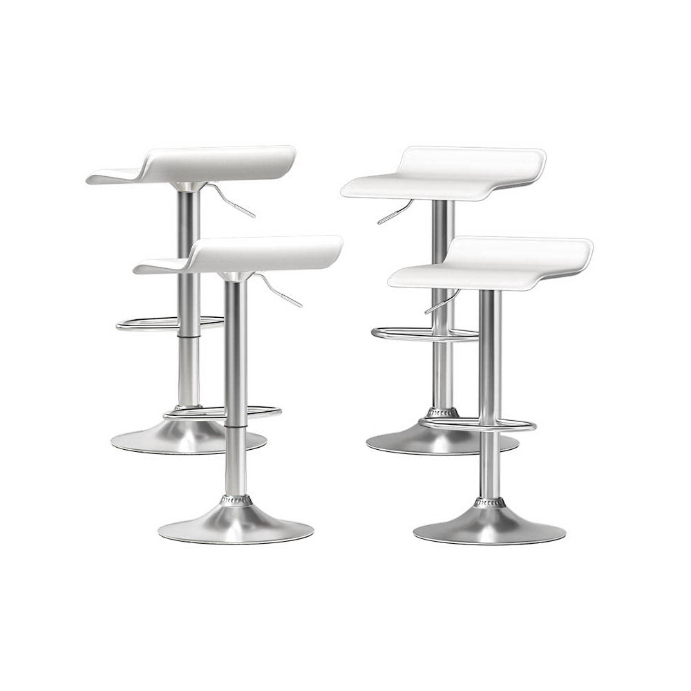 artiss 4x bar stools faux leather chair white