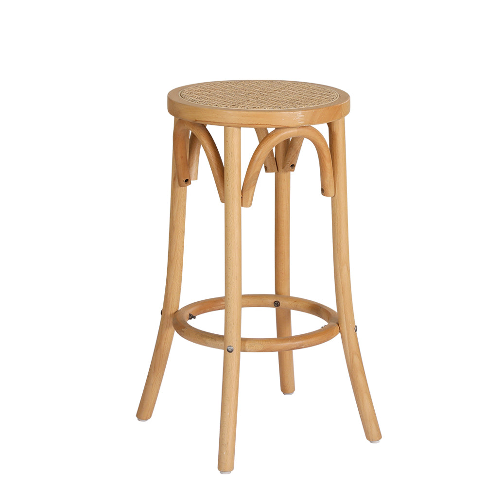 artiss bar stool rattan seat wooden