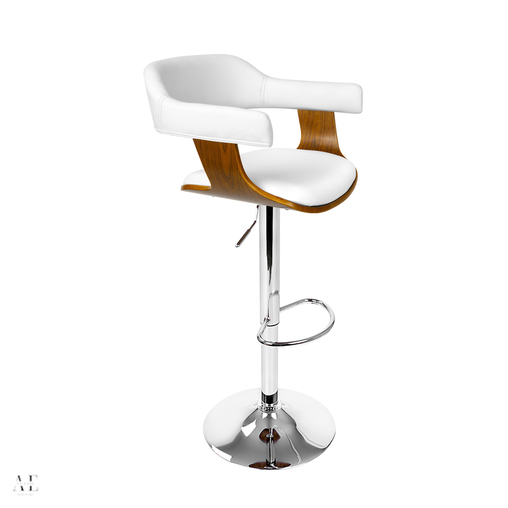 artiss bar stools with gas lift - white