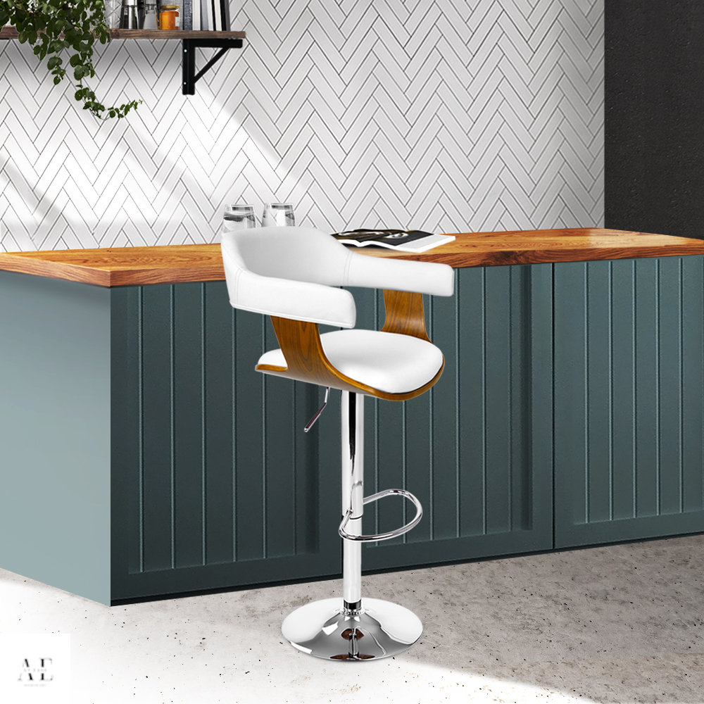 artiss bar stools with gas lift - white