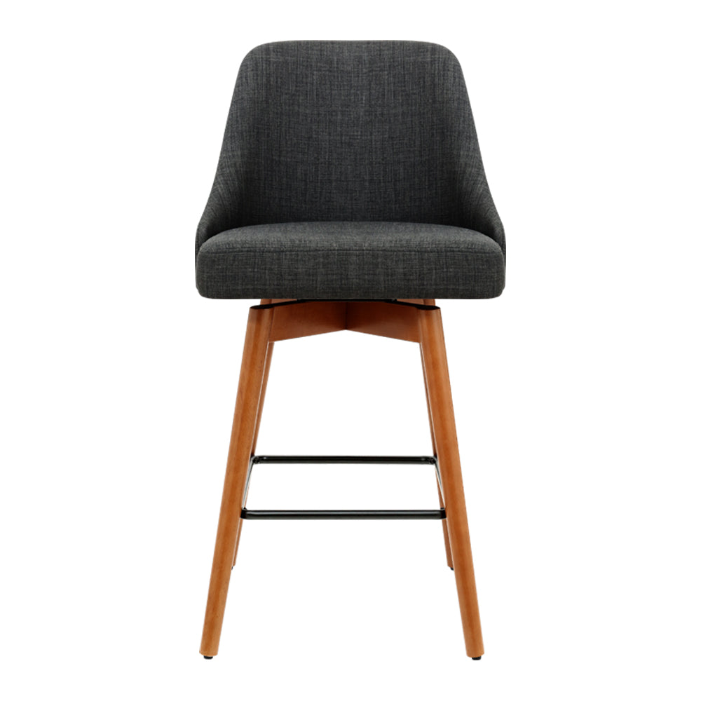 artiss 4x bar stools swivel seat wooden charcoal