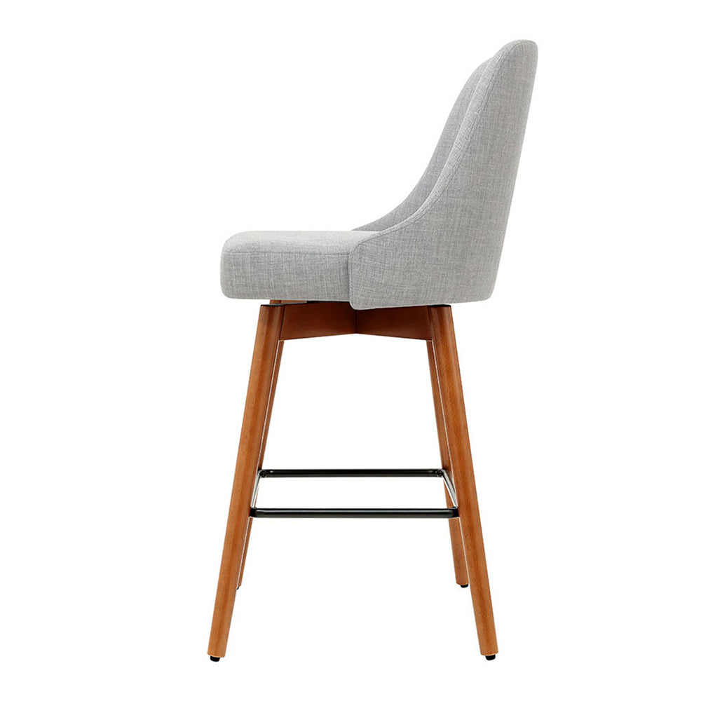 artiss 4x bar stools swivel seat wooden grey