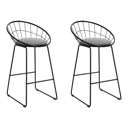 Artiss 2x Bar Stools Padded Seat Metal