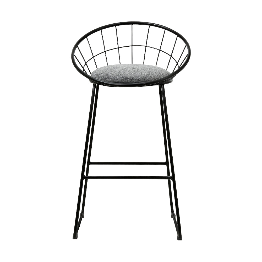 artiss 2x bar stools padded seat metal