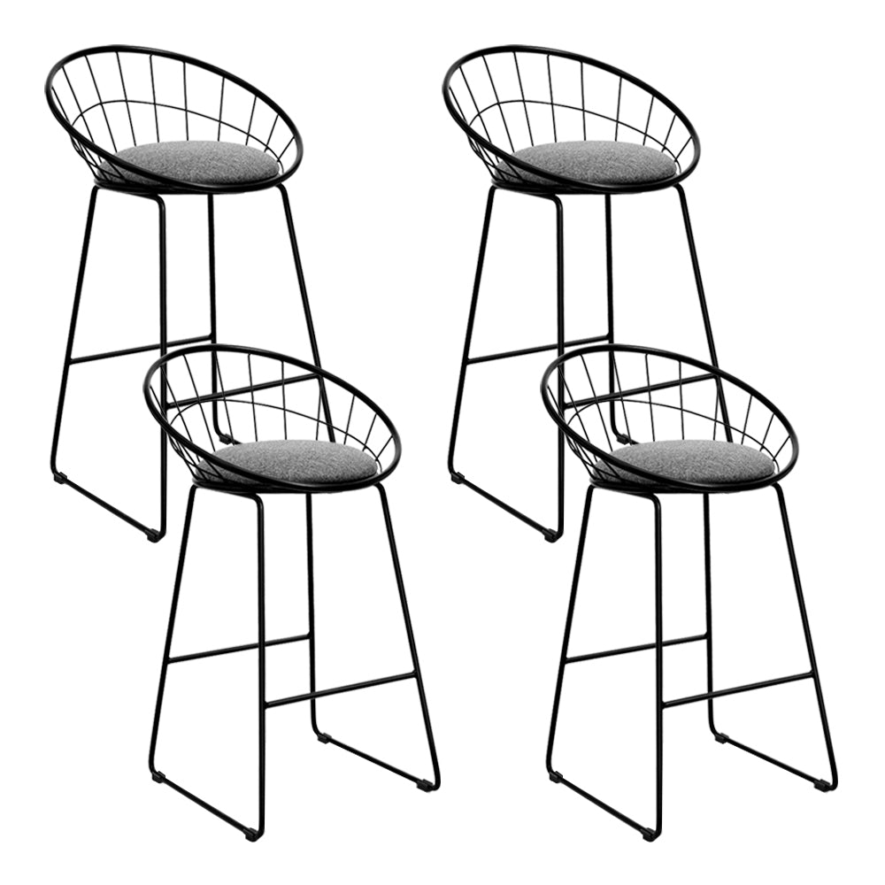 artiss 4x bar stools padded seat metal