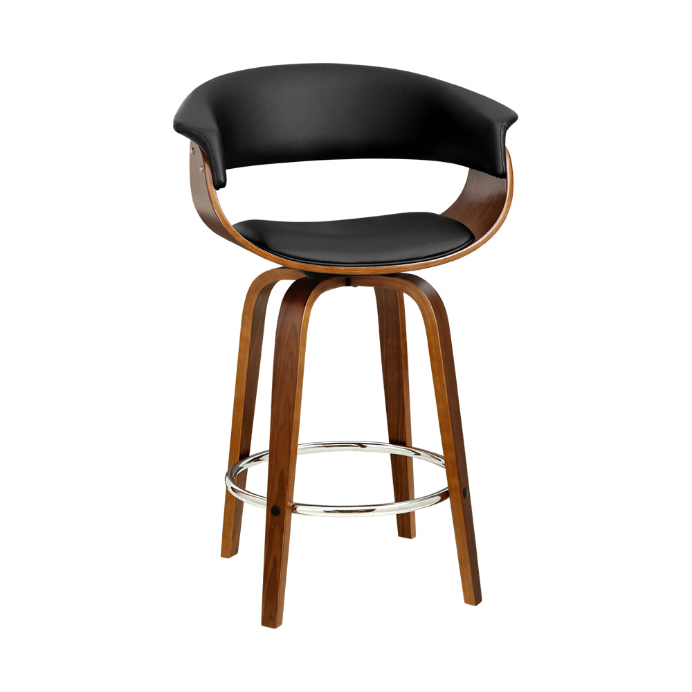 artiss bar stools swivel pu seat wooden