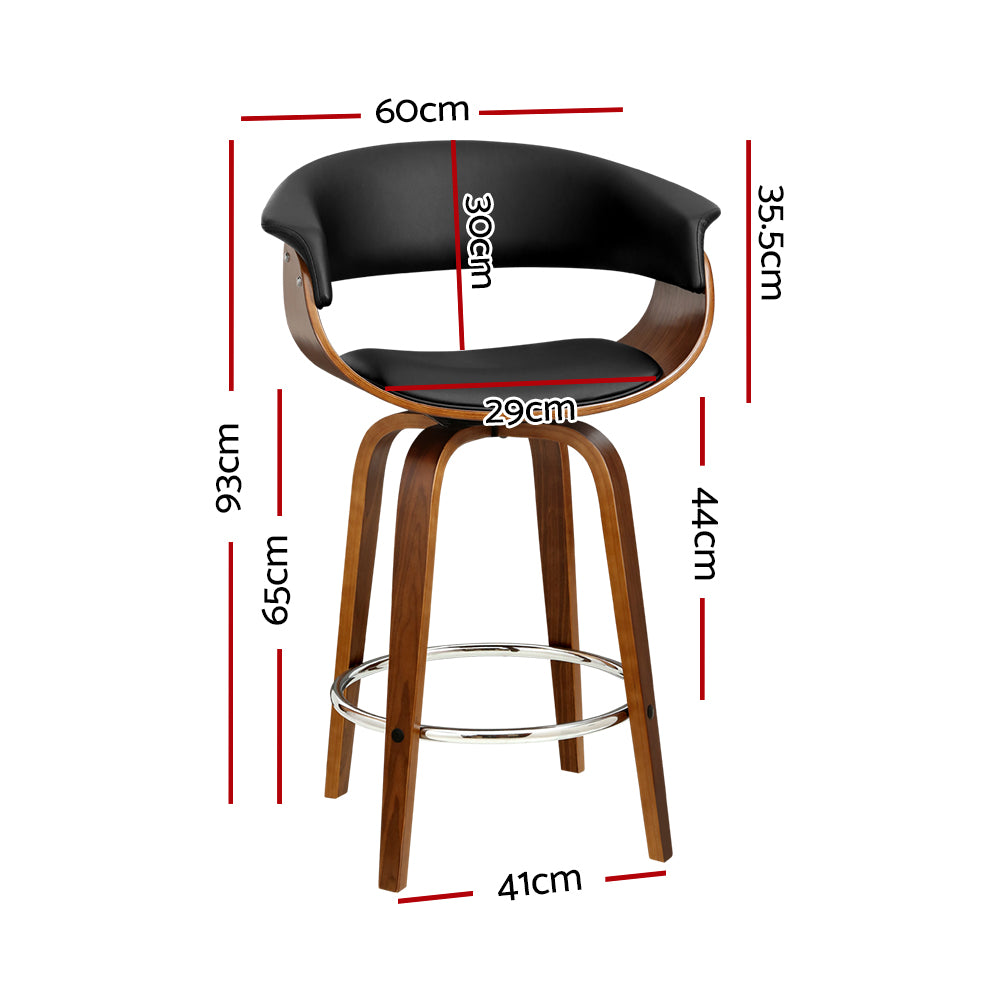 artiss bar stools swivel pu seat wooden