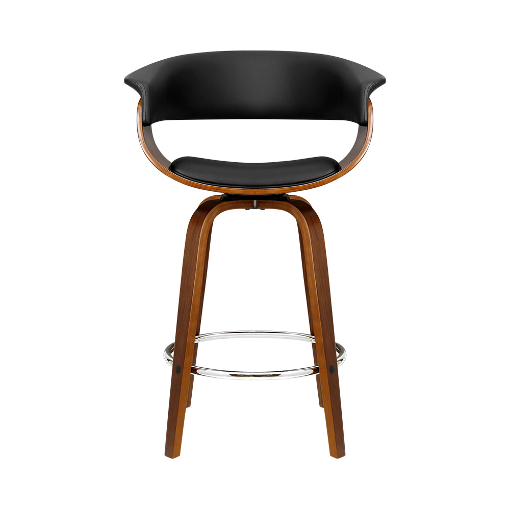 artiss bar stools swivel pu seat wooden