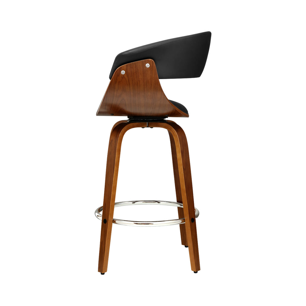 artiss bar stools swivel pu seat wooden