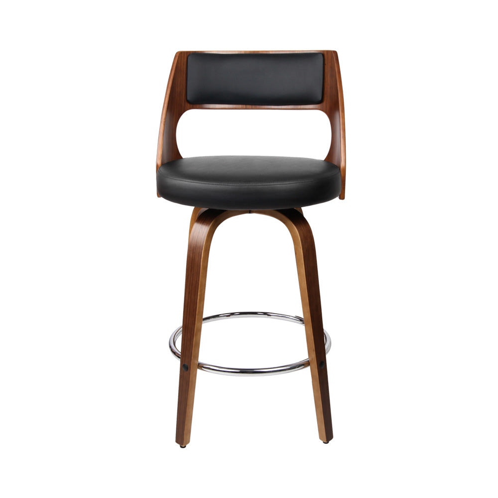 artiss 2x bar stools swivel leather chair 65cm