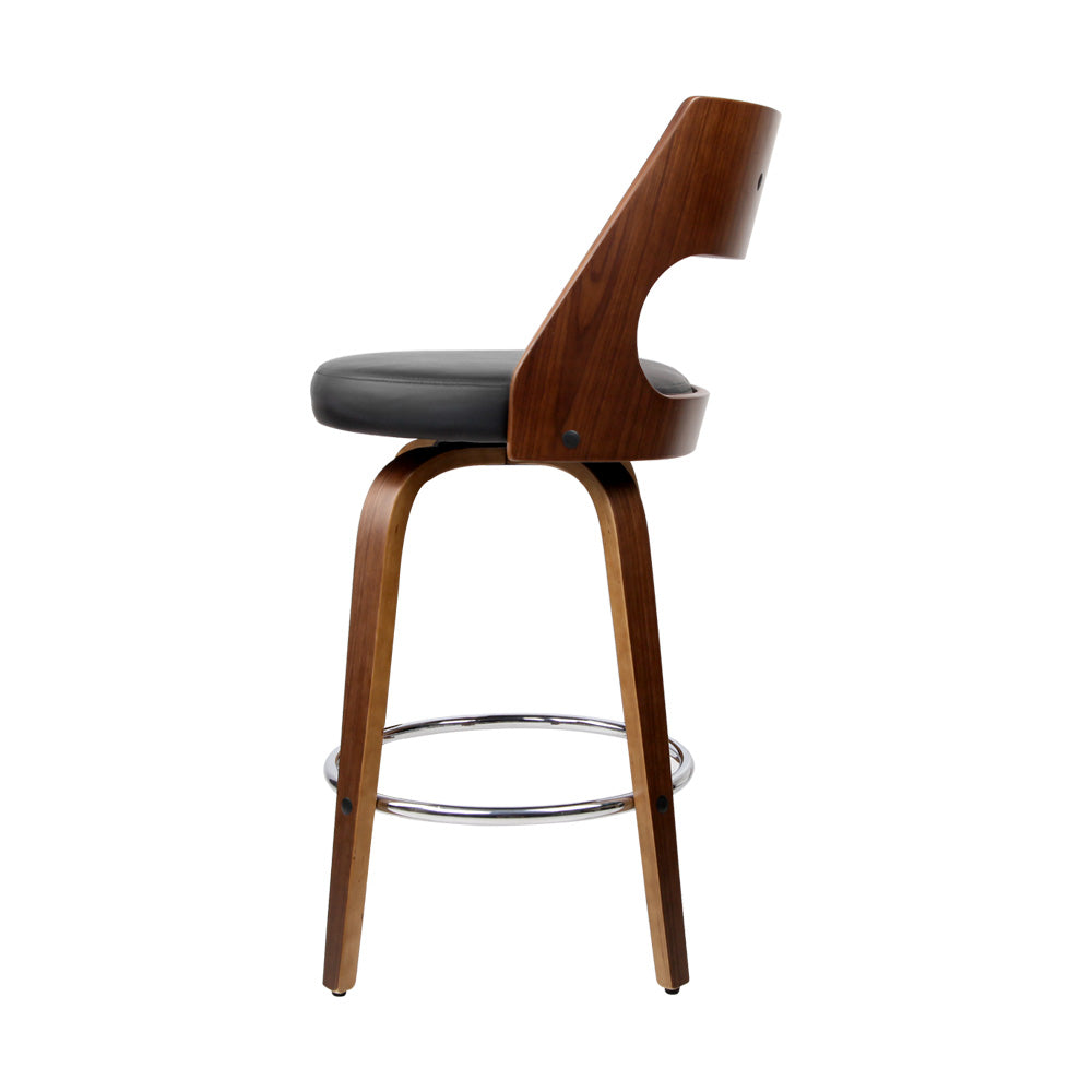 artiss 2x bar stools swivel leather chair 65cm