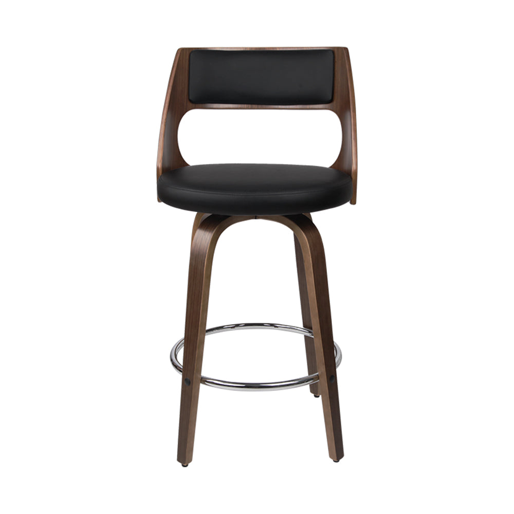 artiss 2x bar stools swivel leather chair 76cm