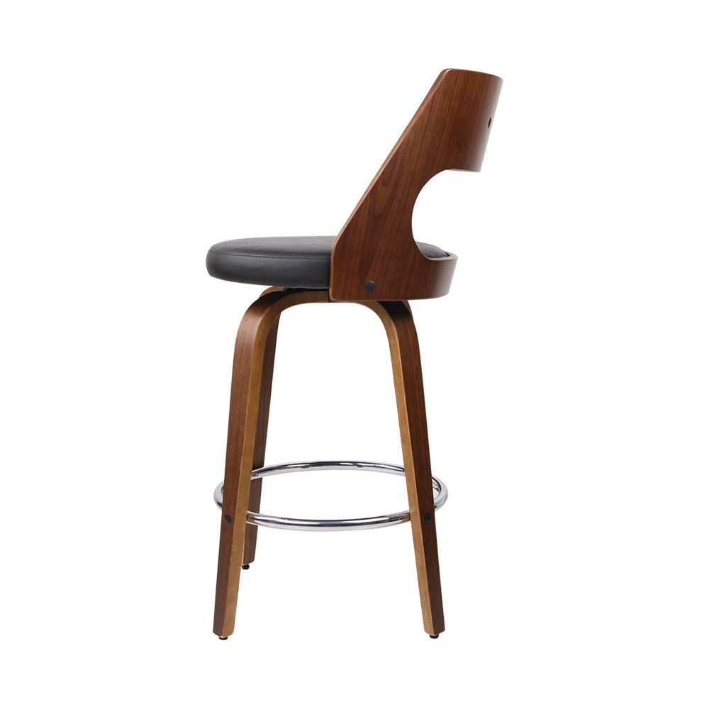 artiss 2x bar stools swivel leather chair 76cm