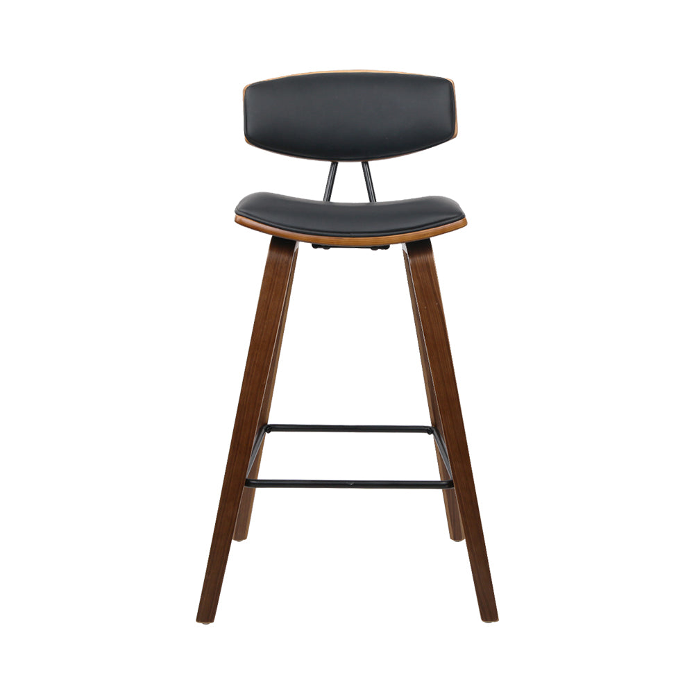 artiss 2x bar stools leather padded w/backrest