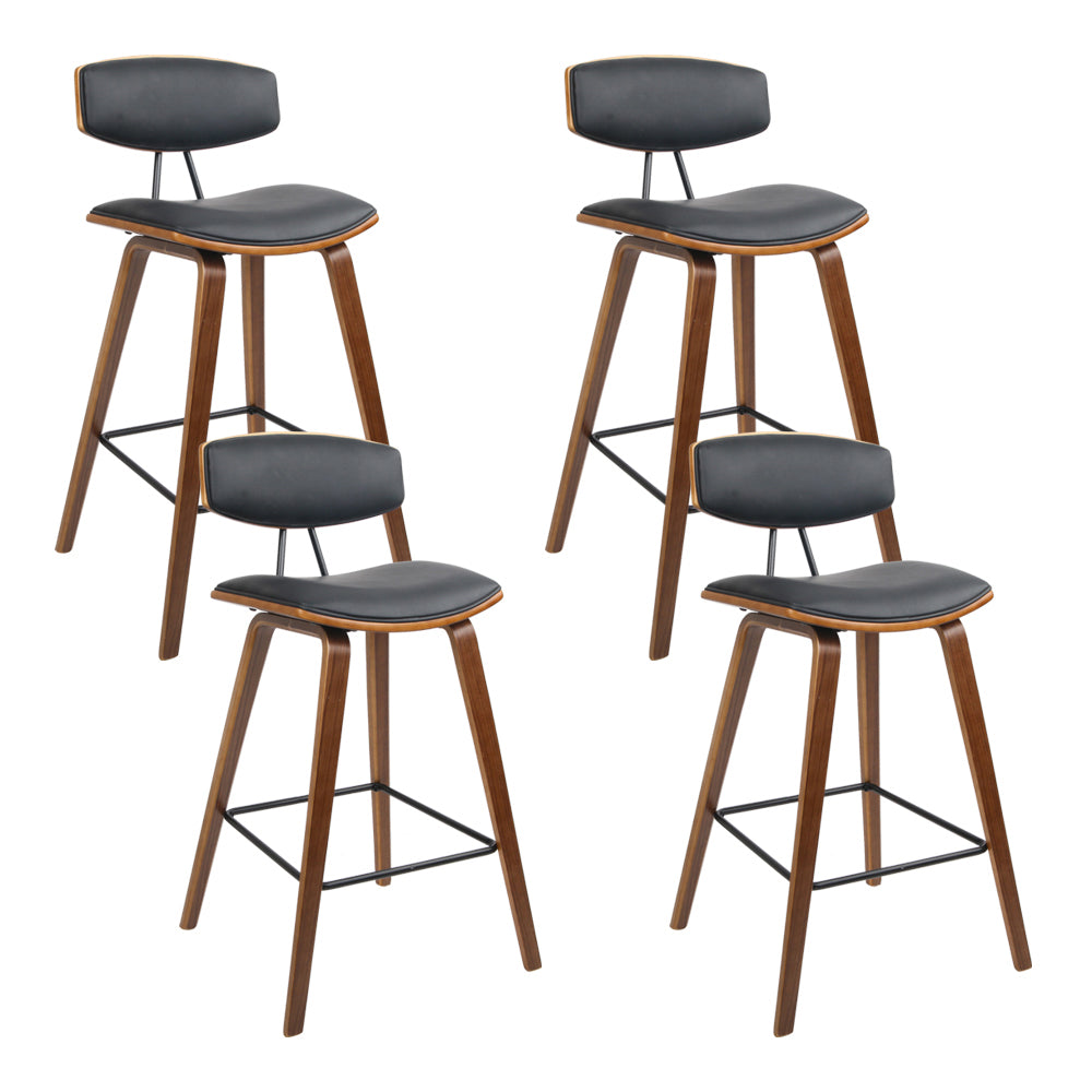 artiss 4x bar stools leather padded w/backrest