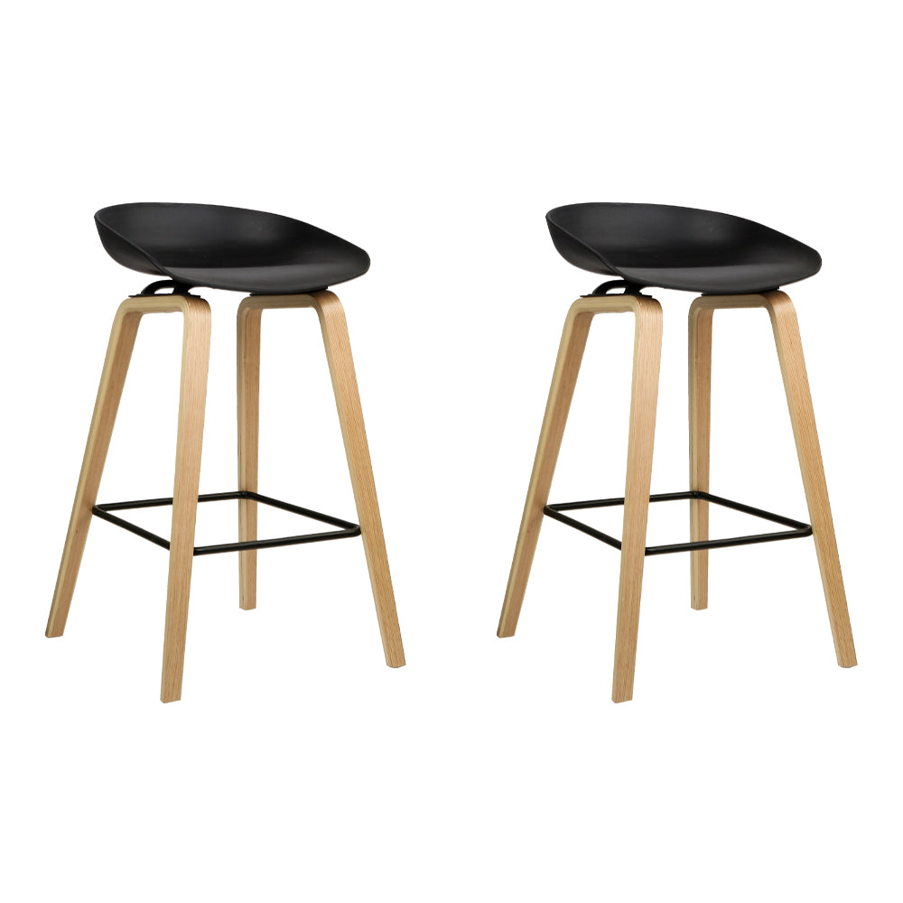 artiss 2x bar stools wooden