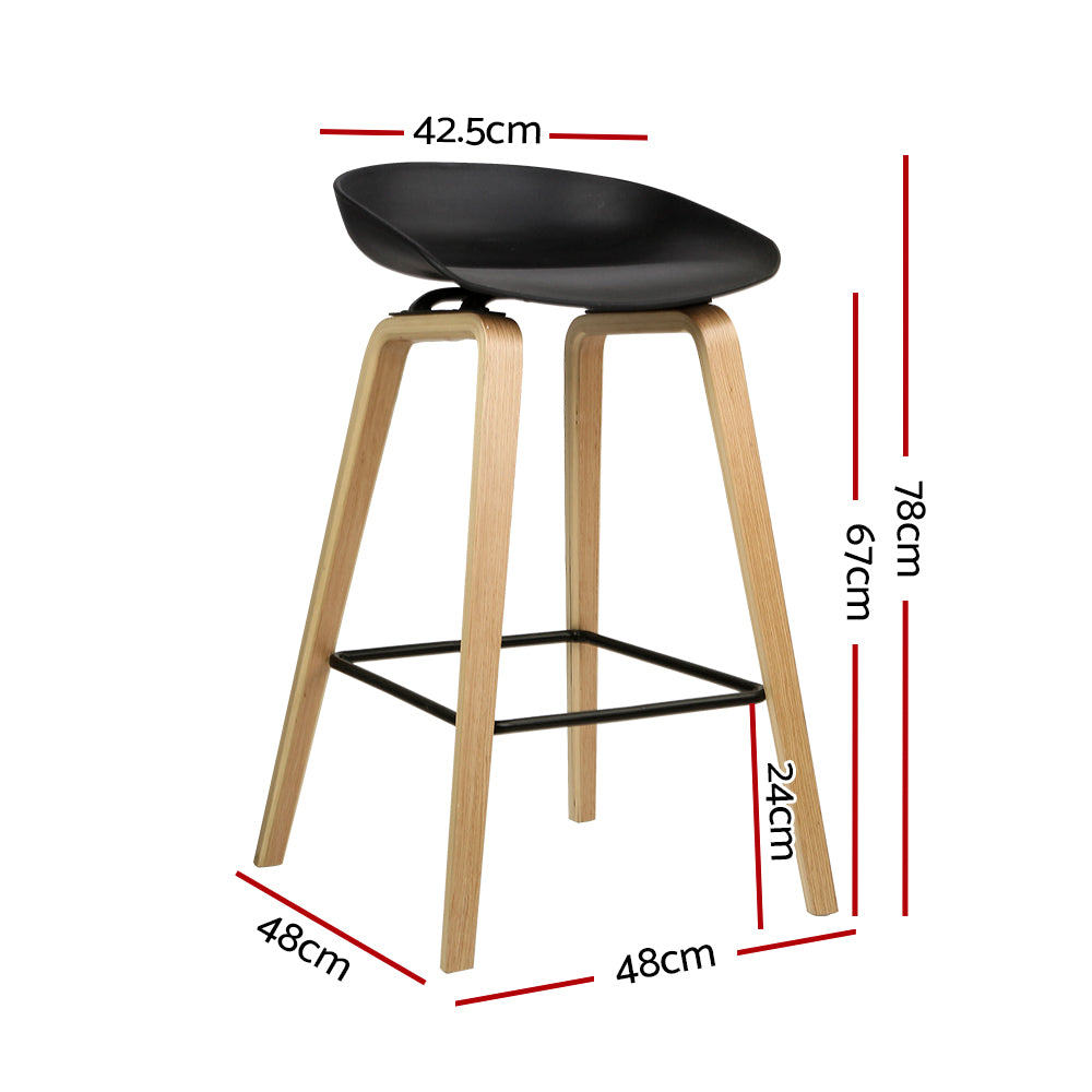 artiss 2x bar stools wooden