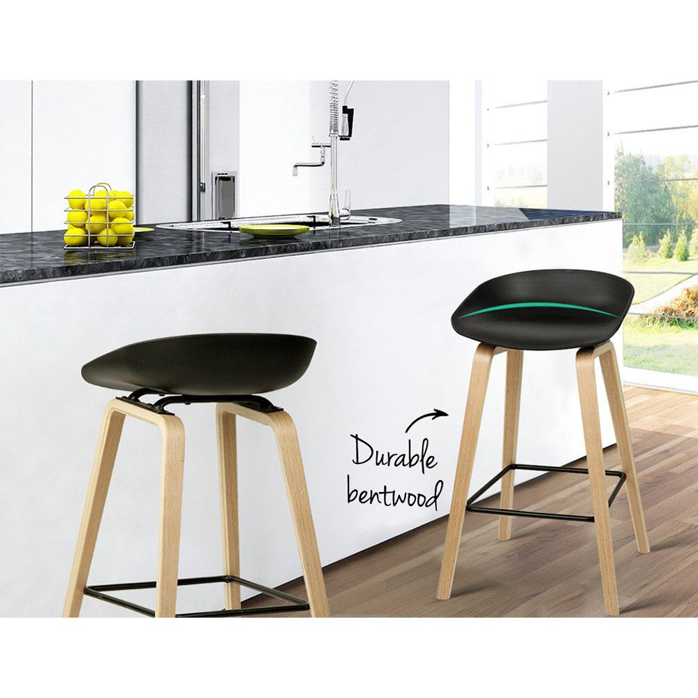 artiss 2x bar stools wooden