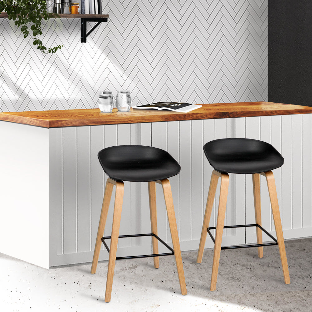 artiss 2x bar stools wooden