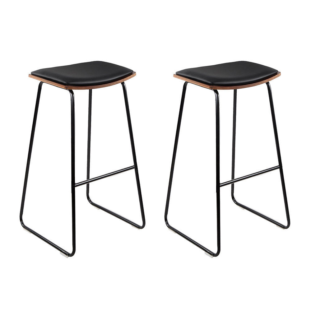 artiss bar stools kitchen counter stools metal chairs x2