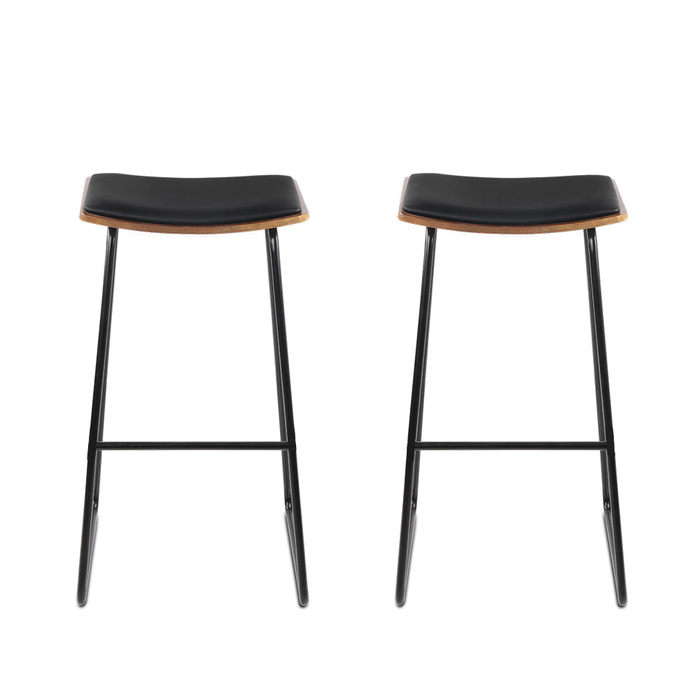 artiss bar stools kitchen counter stools metal chairs x2