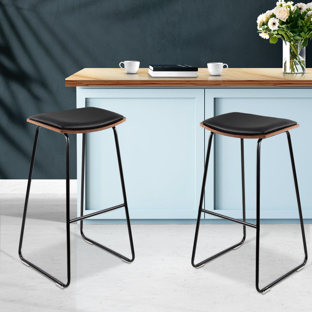 artiss bar stools kitchen counter stools metal chairs x2