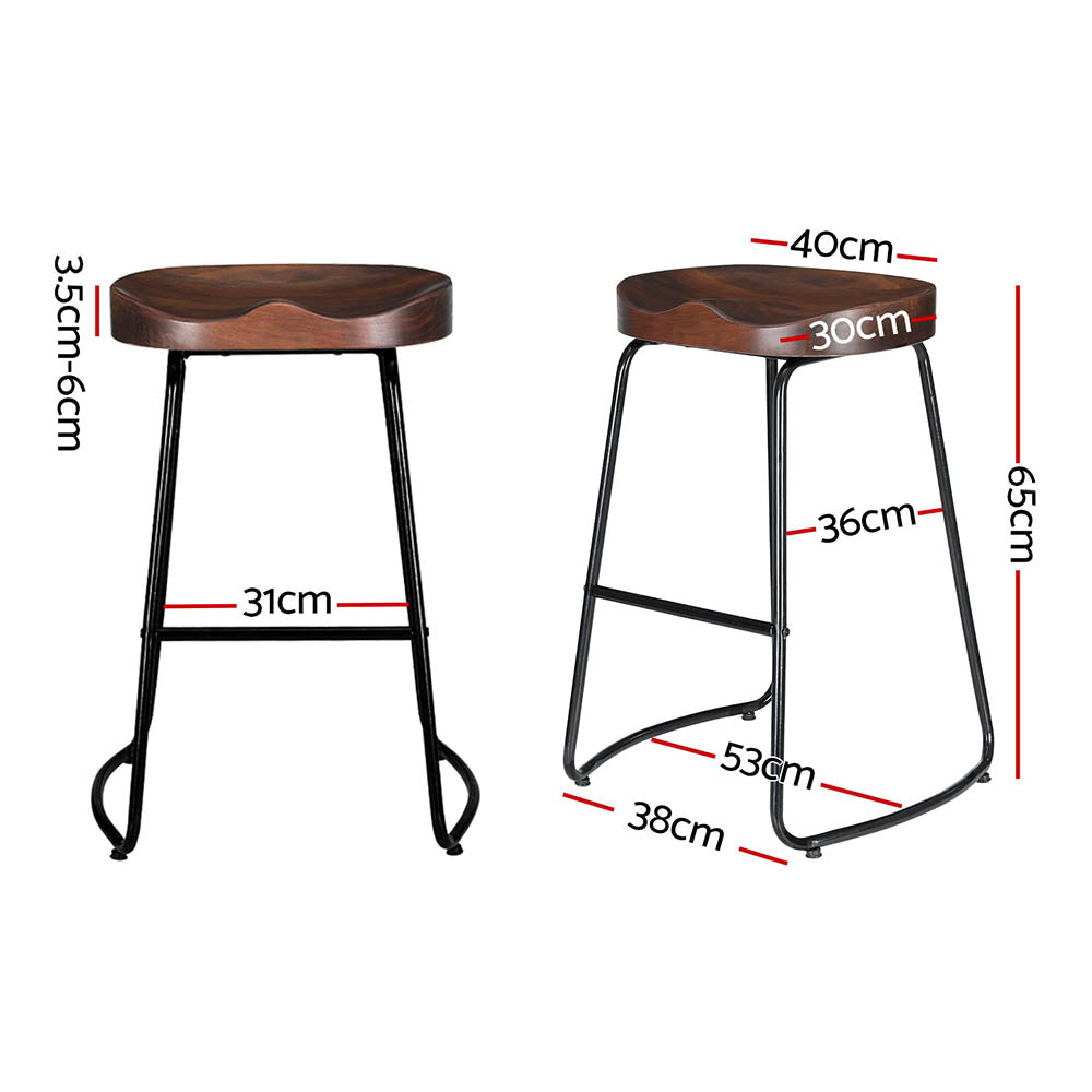 artiss 4x bar stools tractor seat 65cm black