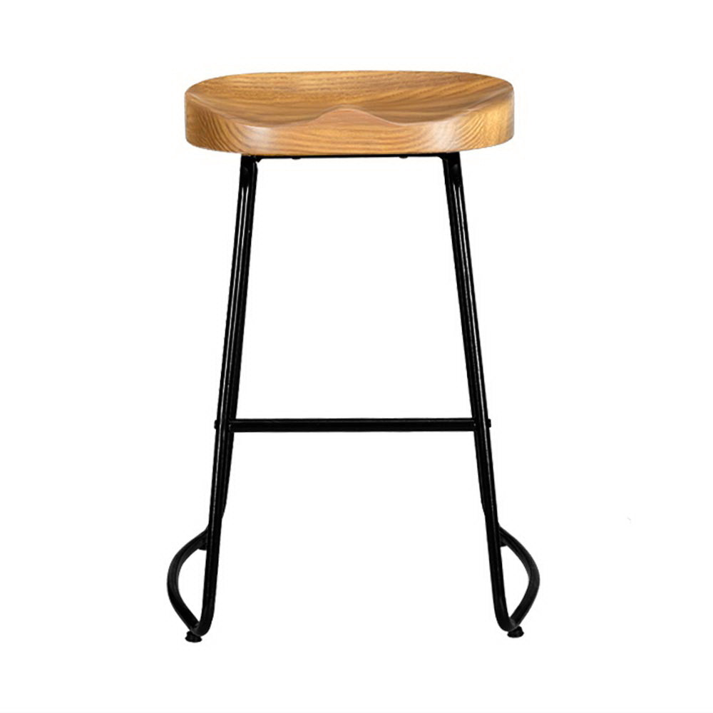 artiss 2x bar stools tractor seat 65cm wooden