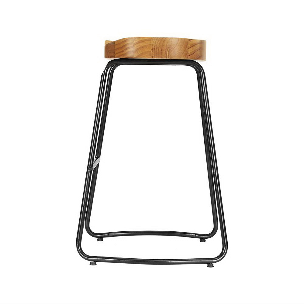 artiss 2x bar stools tractor seat 65cm wooden