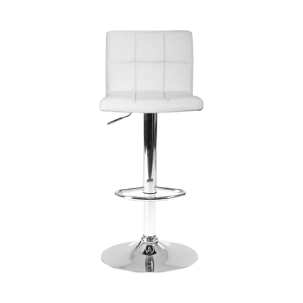 artiss 2x bar stools leather gas lift white