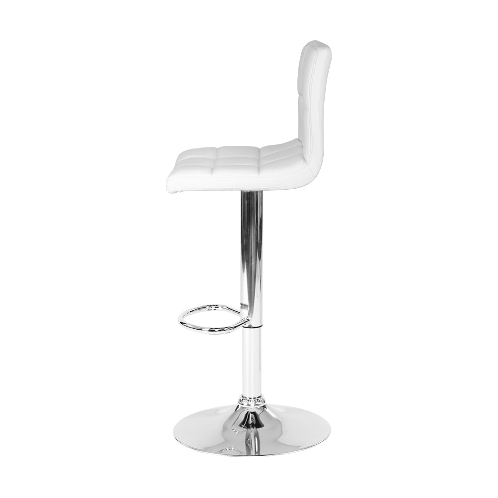 artiss 2x bar stools leather gas lift white