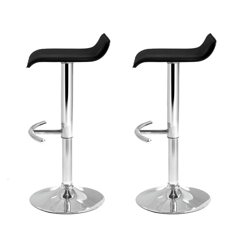 artiss 2x bar stools adjustable gas lift chairs black