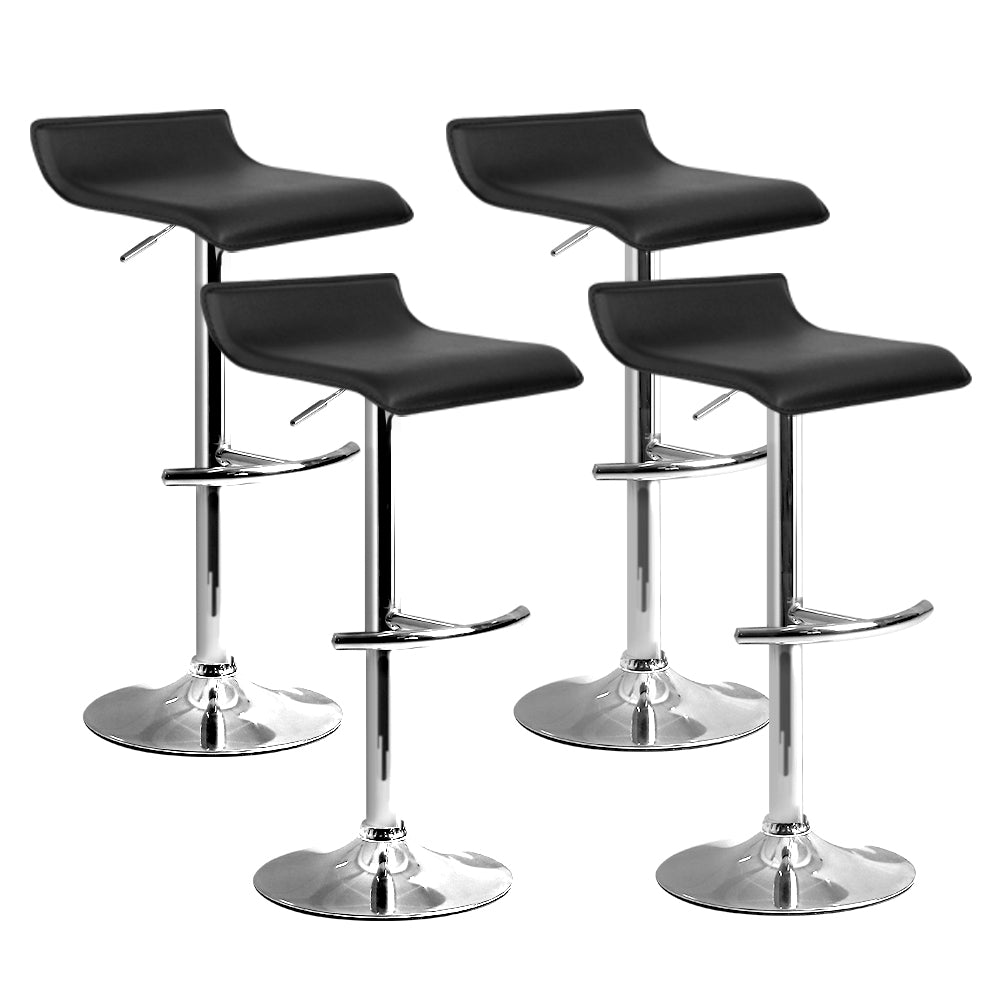 artiss 4x bar stools adjustable gas lift chairs black