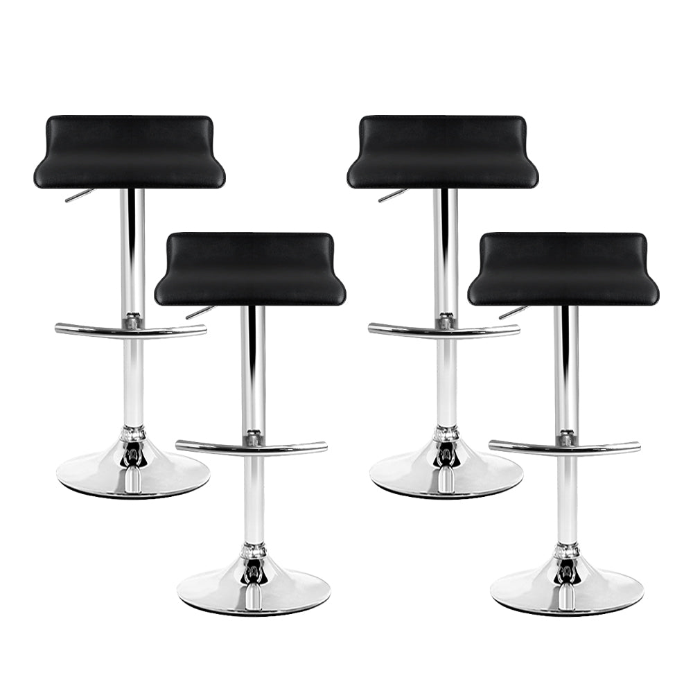 artiss 4x bar stools adjustable gas lift chairs black