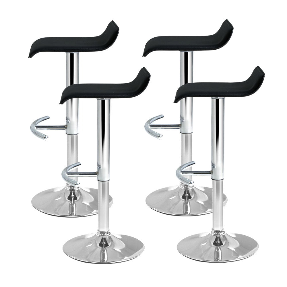 artiss 4x bar stools adjustable gas lift chairs black