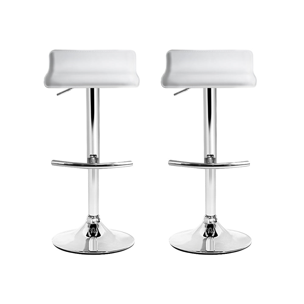 artiss 2x bar stools adjustable gas lift chairs white