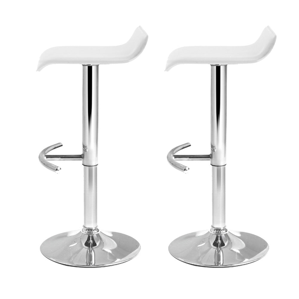 artiss 2x bar stools adjustable gas lift chairs white