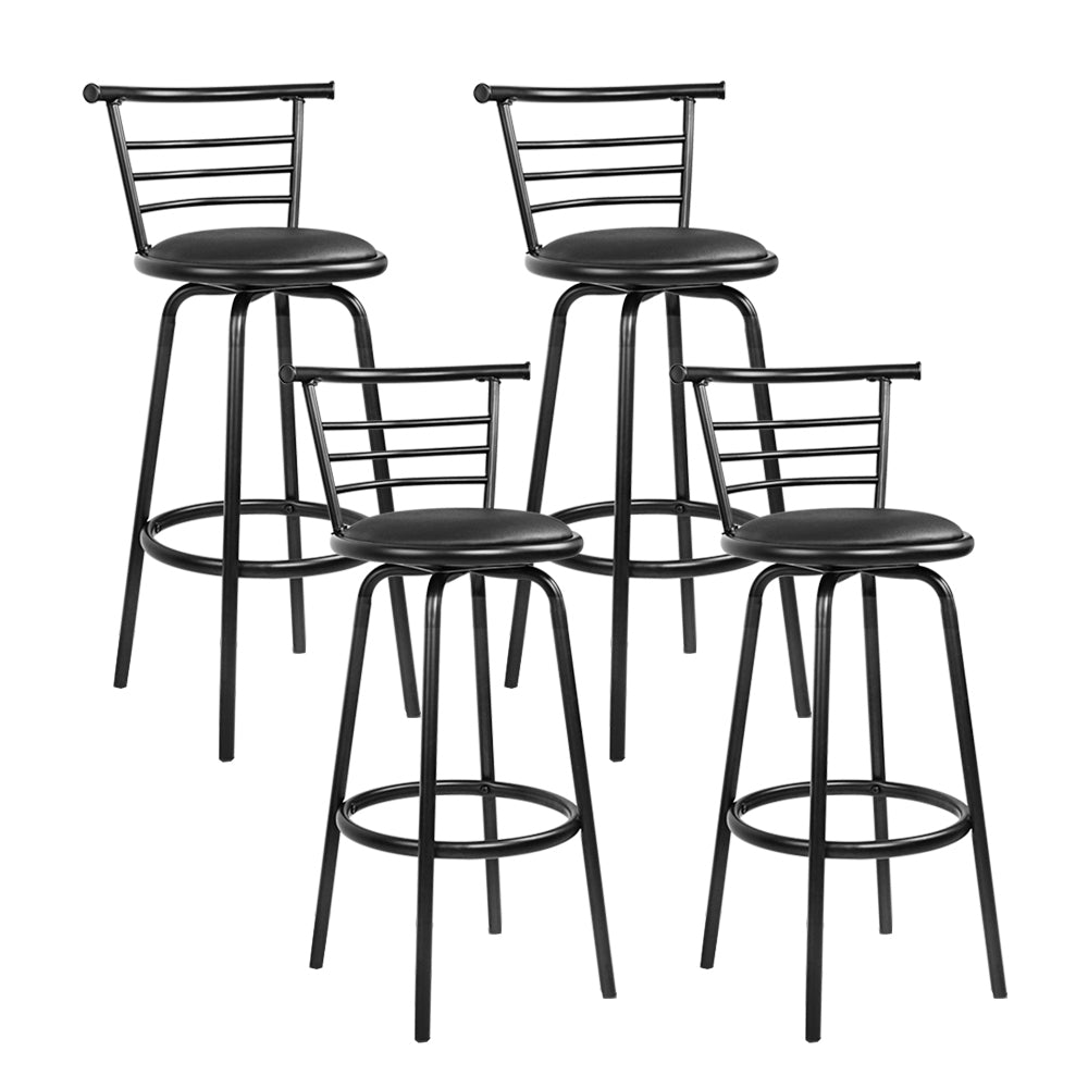 artiss 4x bar stools swivel leather padded metal