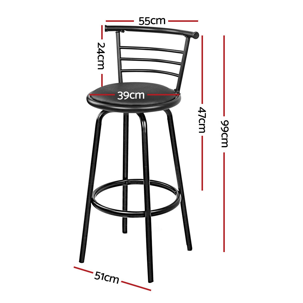 artiss 4x bar stools swivel leather padded metal